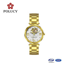 Made in China Gold automatische Damenuhr Mechancial Frauen Uhr